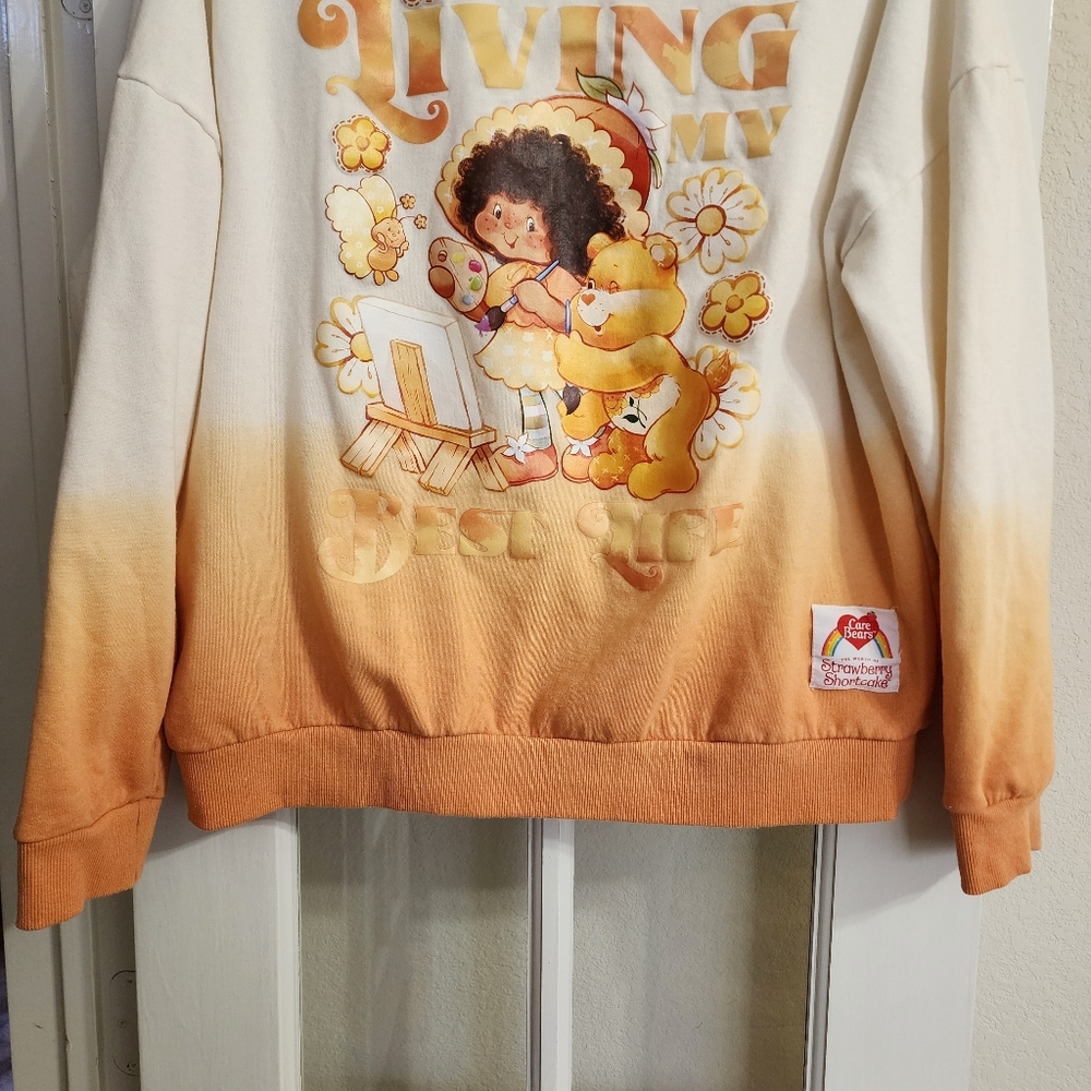 Care Bears Strawberry Shortcake Sweatshirt Living My Best Life XXL Ombré - Picture 6 of 16